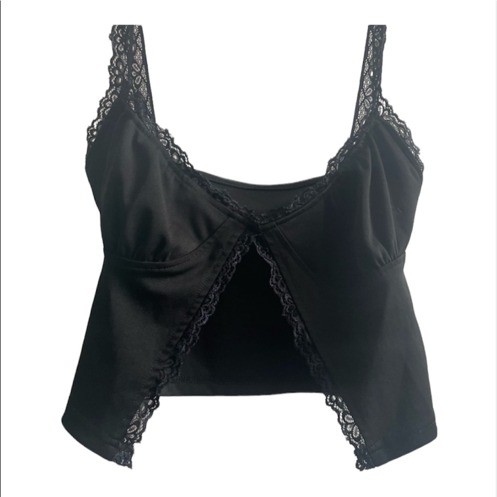 Lace Split Crop Cami